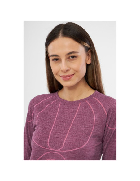 Bielizna damska viking lana pro longsleeve merino roz. s różowa