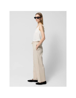 Spodnie z bawełnianego muślinu damskie outhorn othwss24ttrof1017-83s 2