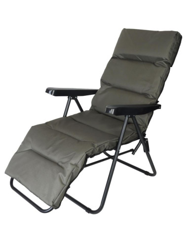 Fotel ogrodowy z podnóżkiem 57x83x106cm szaro-zielony