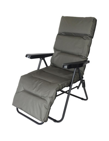 Fotel ogrodowy z podnóżkiem 57x83x106cm szaro-zielony