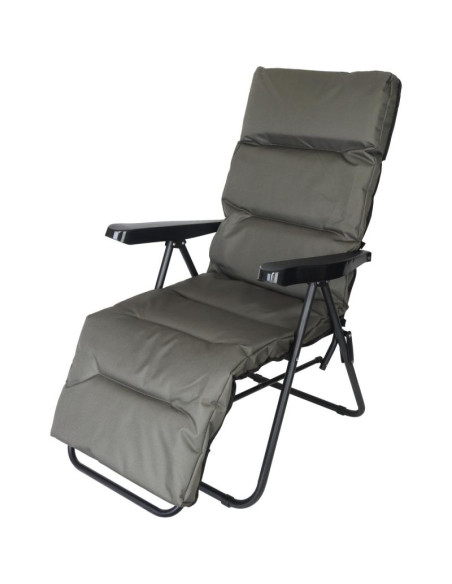 Fotel ogrodowy z podnóżkiem 57x83x106cm szaro-zielony