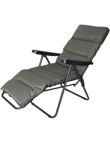 Fotel ogrodowy z podnóżkiem 57x83x106cm szaro-zielony