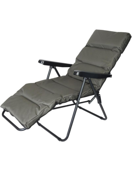 Fotel ogrodowy z podnóżkiem 57x83x106cm szaro-zielony