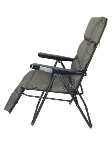 Fotel ogrodowy z podnóżkiem 57x83x106cm szaro-zielony