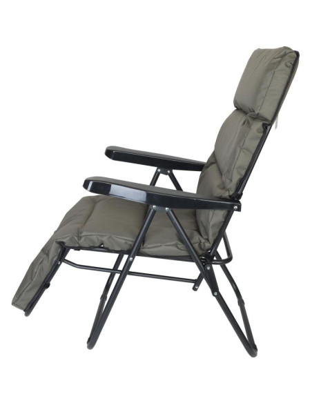 Fotel ogrodowy z podnóżkiem 57x83x106cm szaro-zielony