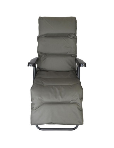 Fotel ogrodowy z podnóżkiem 57x83x106cm szaro-zielony