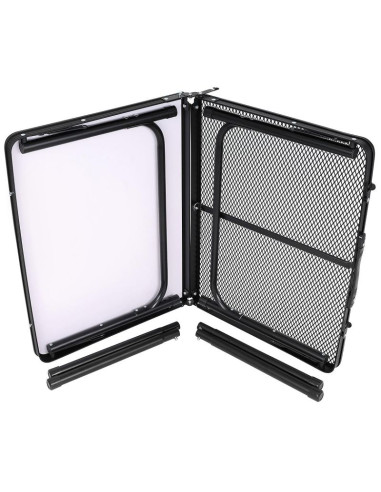 Stolik turystyczny składany kempingowy 90x60x36-68cm siatka stalowa drewno