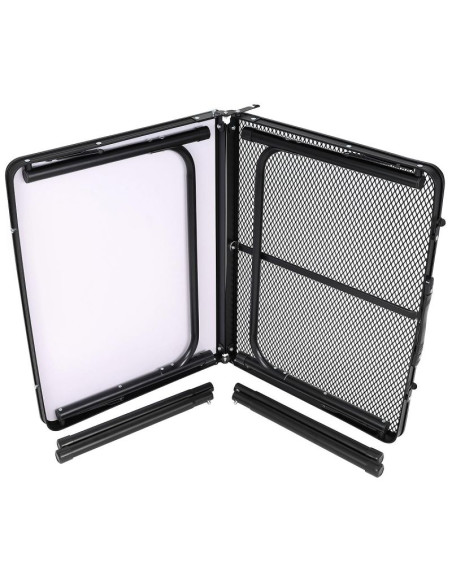 Stolik turystyczny składany kempingowy 90x60x36-68cm siatka stalowa drewno