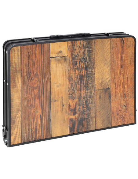 Stolik turystyczny składany kempingowy 90x60x36-68cm siatka stalowa drewno