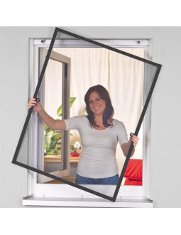 Moskitiera okno alu 130x150 antracyt 2