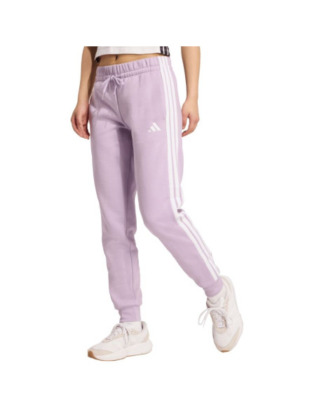 Spodnie damskie adidas essentials 3-stripes fleece slim różowe jy3097