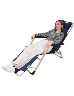 Fotel turystyczny wielopozycyjny garda z zagłówkiem granat - beż 2