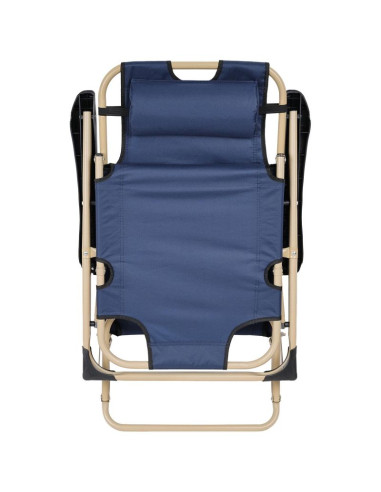 Fotel turystyczny wielopozycyjny garda z zagłówkiem granat - beż