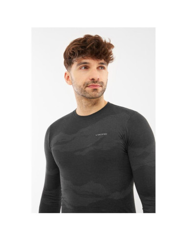 Bielizna męska viking gasher man longsleeve merino roz. m czarna