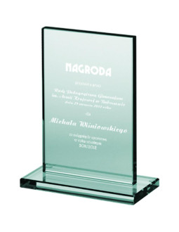 Trofeum szklane grawerowane 2