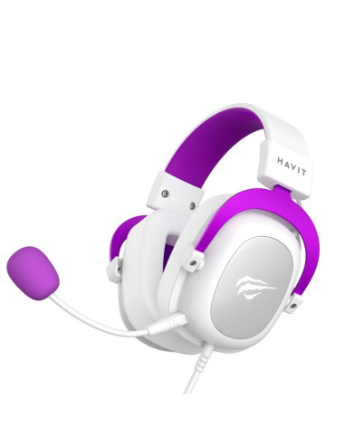 Słuchawki gamingowe havit h2002d biały/fioletowy