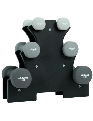 Virtufit zestaw hantli neoprenowych - zestaw sztangi - z uchwytem