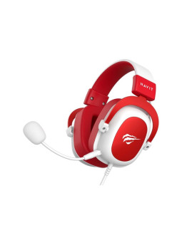 Słuchawki gamingowe havit h2002d biały/czerwony 2