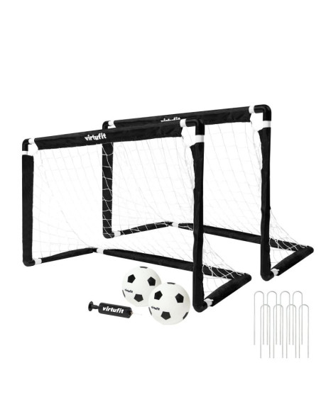 Virtufit zestaw bramek do piłki nożnej dla dzieci z 2 piłkami i pompką - bramki do piłki nożnej - 92