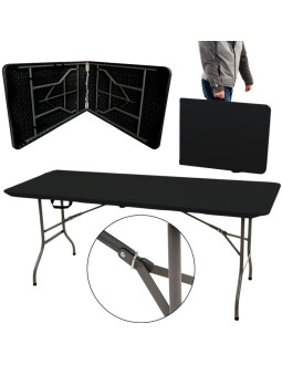 Stół cateringowy składany w walizkę 180x70x74cm max.100kg czarny