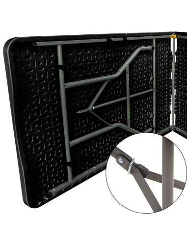 Stół cateringowy składany w walizkę 180x70x74cm max.100kg czarny