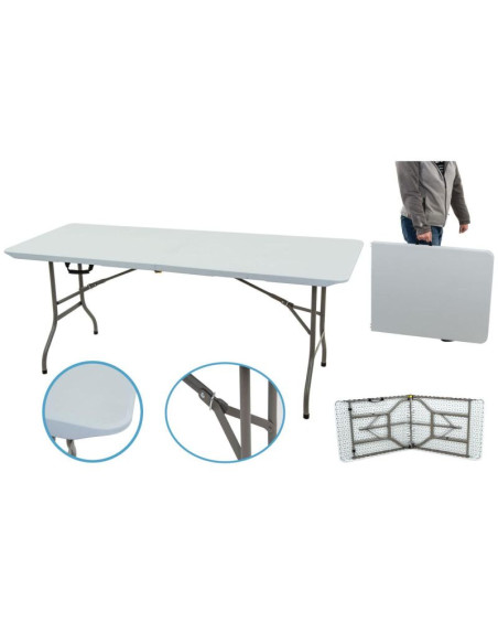 Stół cateringowy składany w walizkę 180x70cm max.100kg biały