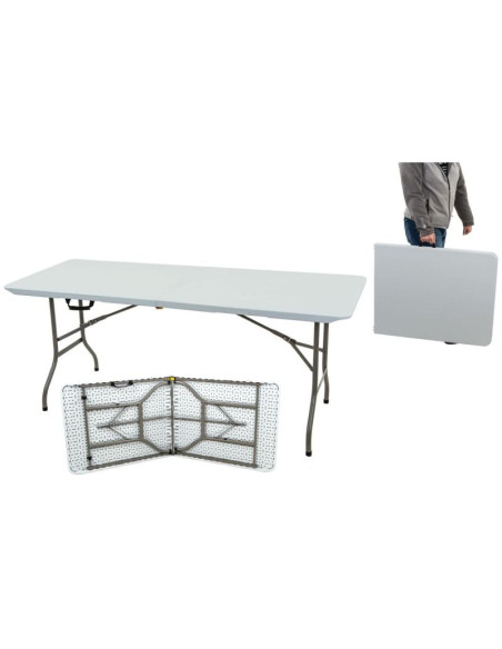 Stół cateringowy składany w walizkę 180x70cm max.100kg biały