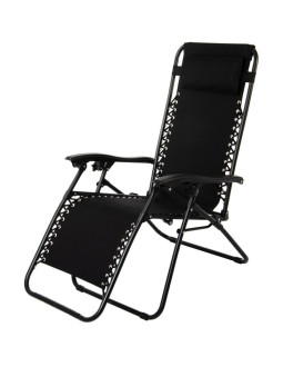 Leżak ogrodowy składany wielofunkcyjny z zagłówkiem  bliss czarny
