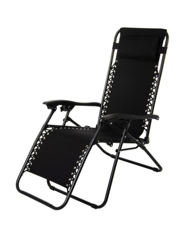 Leżak ogrodowy składany wielofunkcyjny z zagłówkiem  bliss czarny