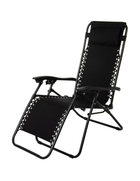 Leżak ogrodowy składany wielofunkcyjny z zagłówkiem  bliss czarny