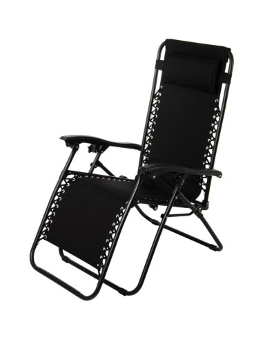 Leżak ogrodowy składany wielofunkcyjny z zagłówkiem  bliss czarny