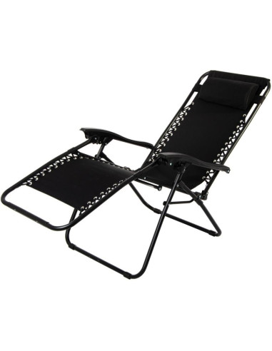 Leżak ogrodowy składany wielofunkcyjny z zagłówkiem  bliss czarny