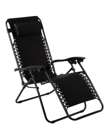 Leżak ogrodowy składany wielofunkcyjny z zagłówkiem  bliss czarny