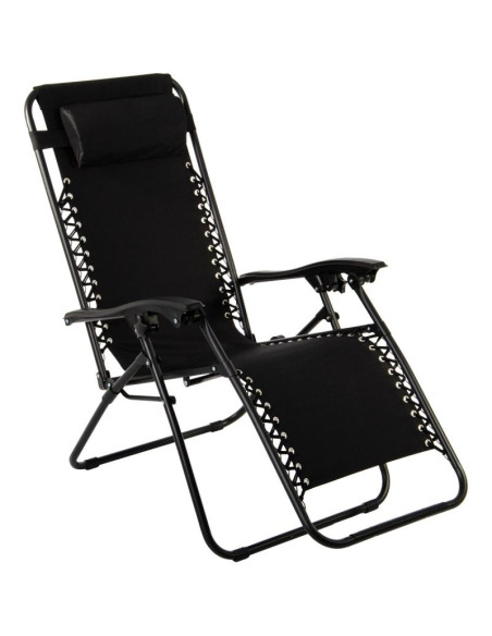 Leżak ogrodowy składany wielofunkcyjny z zagłówkiem  bliss czarny