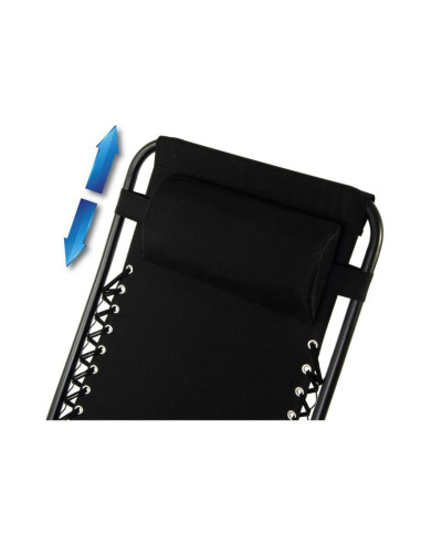 Leżak ogrodowy składany wielofunkcyjny z zagłówkiem  bliss czarny