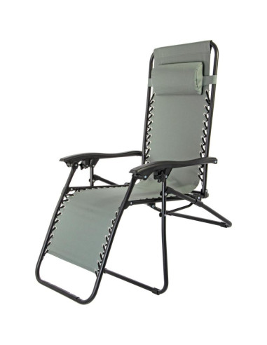 Leżak ogrodowy składany wielofunkcyjny z zagłówkiem  bliss szary