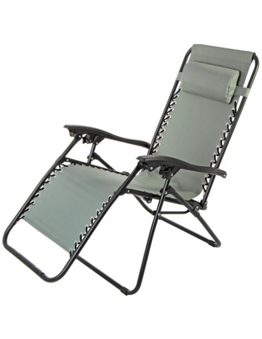 Leżak ogrodowy składany wielofunkcyjny z zagłówkiem  bliss szary
