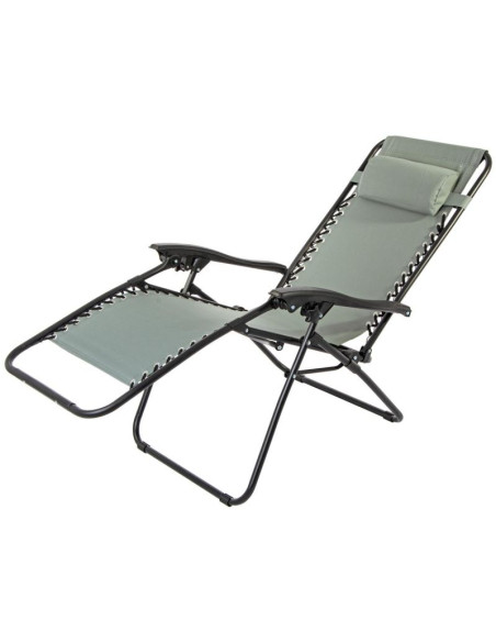 Leżak ogrodowy składany wielofunkcyjny z zagłówkiem  bliss szary