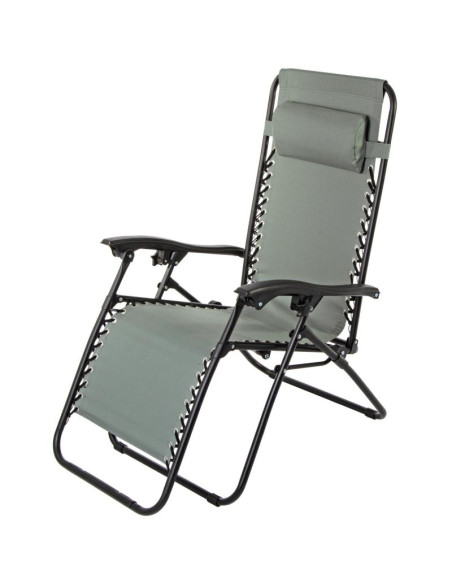 Leżak ogrodowy składany wielofunkcyjny z zagłówkiem  bliss szary