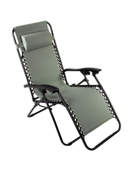 Leżak ogrodowy składany wielofunkcyjny z zagłówkiem  bliss szary