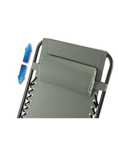 Leżak ogrodowy składany wielofunkcyjny z zagłówkiem  bliss szary