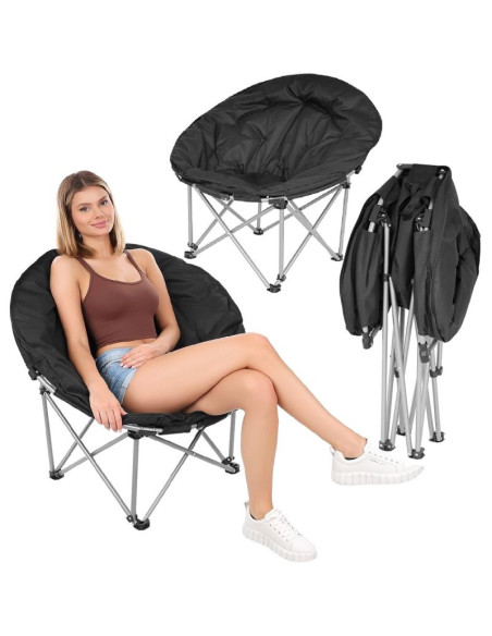 Fotel turystyczny składany trip 83x80x40cm czarny