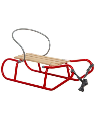 Sanki metalowe tomek z oparciem czerwone