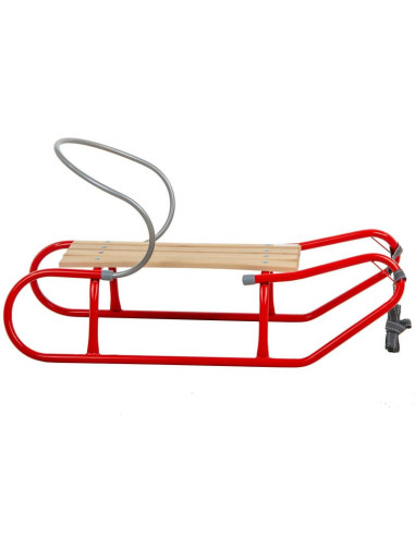 Sanki metalowe tomek z oparciem czerwone