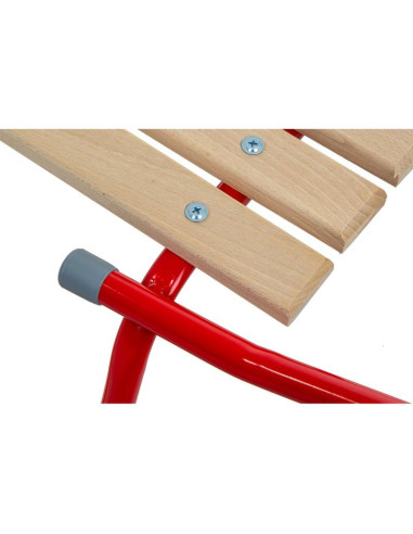 Sanki metalowe tomek z oparciem czerwone