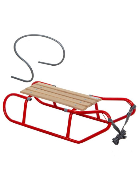 Sanki metalowe tomek z oparciem czerwone