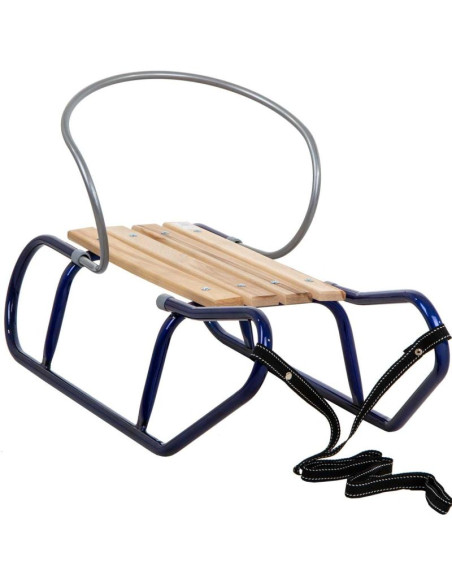 Sanki metalowe tomek z oparciem niebieskie