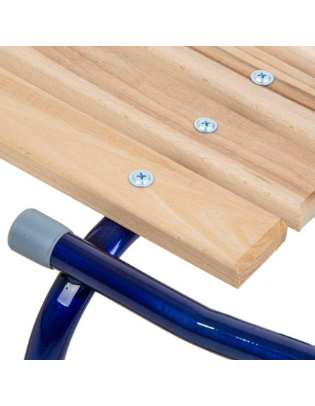 Sanki metalowe tomek z oparciem niebieskie