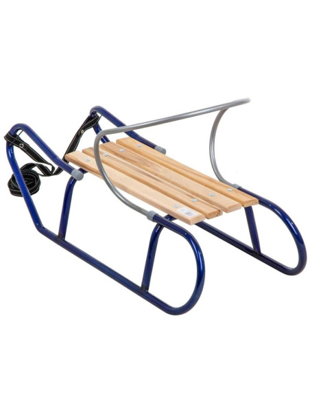 Sanki metalowe tomek z oparciem niebieskie