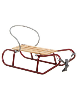 Sanki metalowe tomek z oparciem bordowe